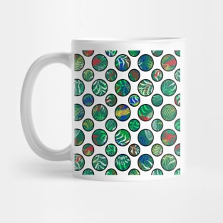 polka dots bubbles green foliage pattern Mug